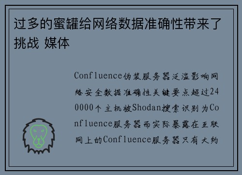 过多的蜜罐给网络数据准确性带来了挑战 媒体